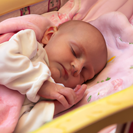 תינוק שזה עתה נולד ישן בשלווה בעריסה, המסמל את הדיון על הבנת מחזורי השינה של התינוק.
